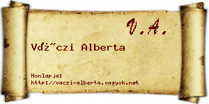 Váczi Alberta névjegykártya